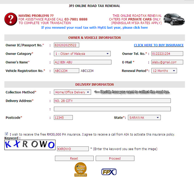 How To Renew Road Tax Online With Myeg