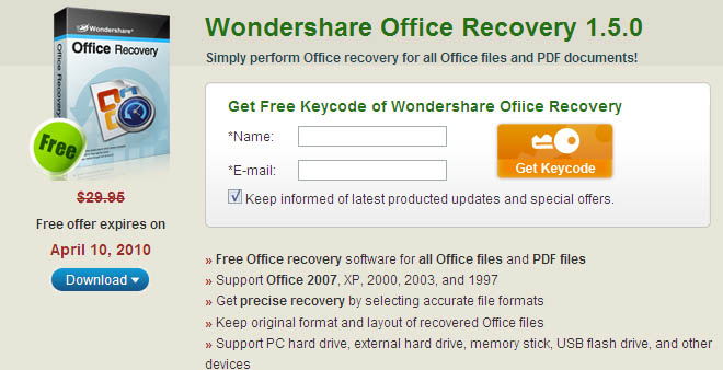 wondershare data recovery email and registration code free